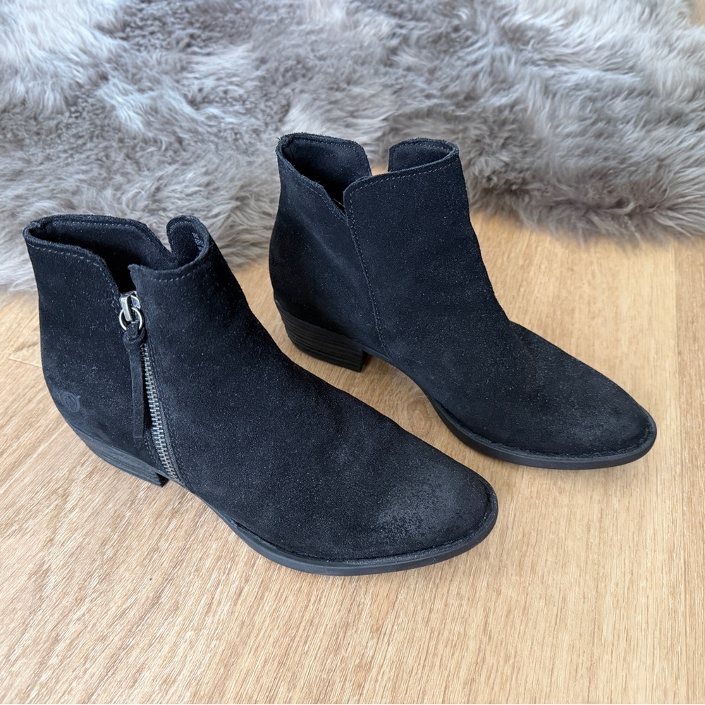 Born Black Suede Ankle Booties